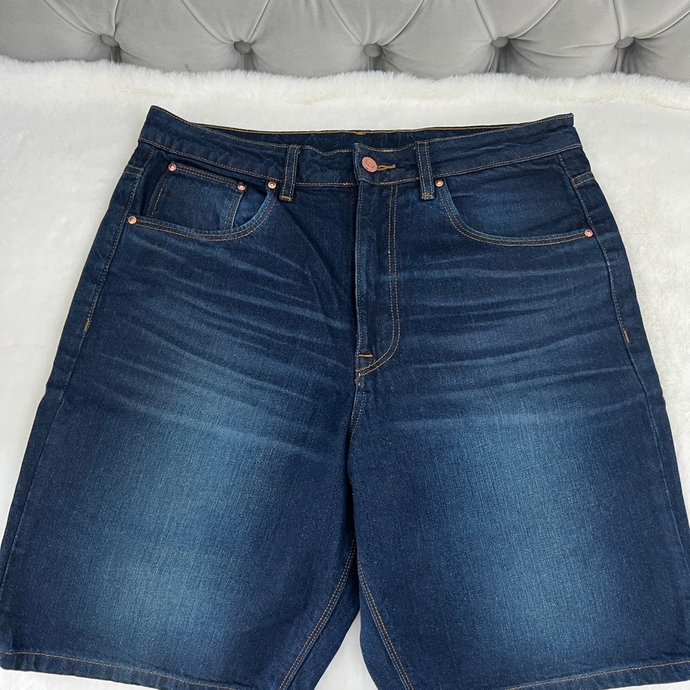 NEW! Mens Dark Denim Shorts ASOS Size W32” 71 cm